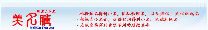 根據(jù)姓名得到小名，昵稱和網(wǎng)名；根據(jù)古今名著，唐詩(shī)宋詞得到小名，昵稱和網(wǎng)名；無(wú)極變換得到意想不到的超酷名字