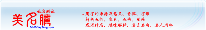 用字的來(lái)源及意義、音律、字形；五行、生肖、五格、星座；成語(yǔ)釋名、趣味解釋、名言名句、名人用字